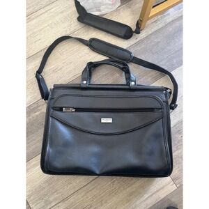 US Luggage New‎ York Black Faux Leather Briefcase Messenger Bag Shoulder Strap